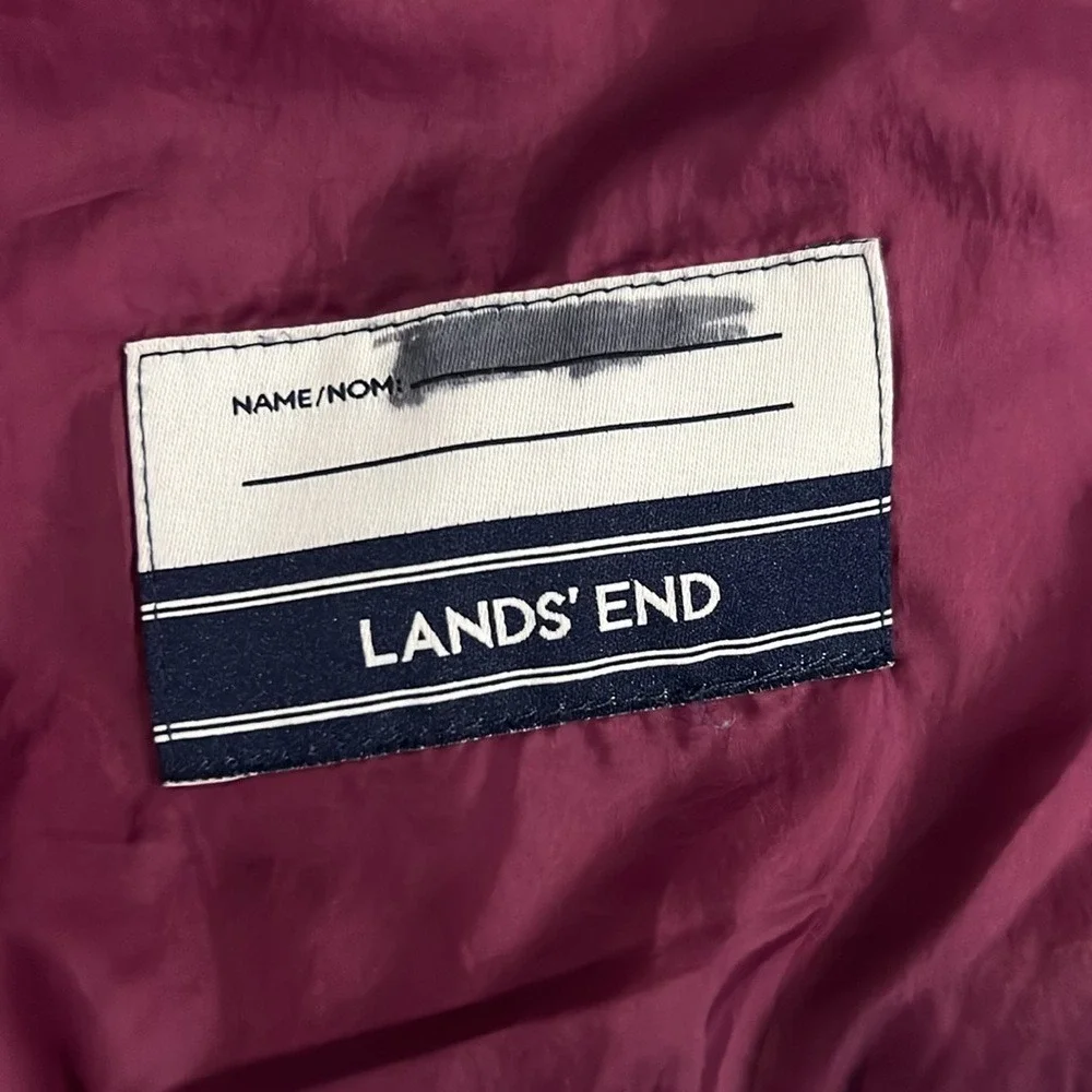 Lands' End Girl's Puffer Winter Coat - Size XL (16) Purple - Hood - Full Zip